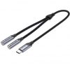 art_ven-cab-bgnhy_1 Cable conversor usb tipo-c vention bgnhy/ usb tipo-c macho - 2x jack 3.5 hembra/ 30cm/ gris