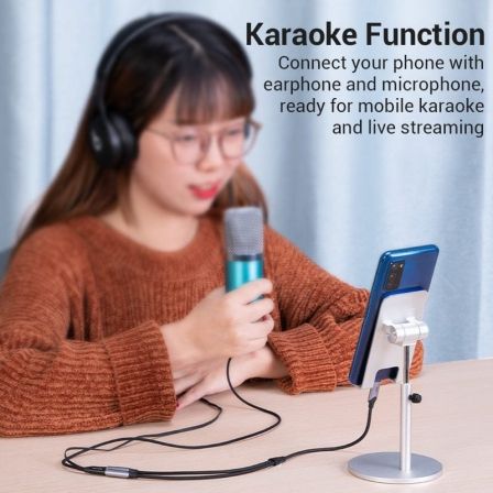 art_ven-cab-bgphy_2 Cable conversor usb tipo-c vention bgphy/ usb tipo-c macho - 2x jack 3.5 hembra/ 30cm/ gris