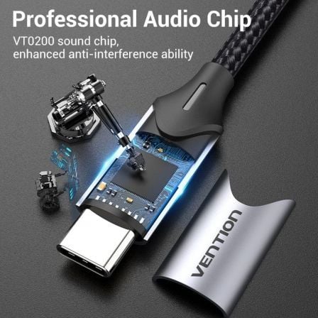 art_ven-cab-bgphy_5 Cable conversor usb tipo-c vention bgphy/ usb tipo-c macho - 2x jack 3.5 hembra/ 30cm/ gris