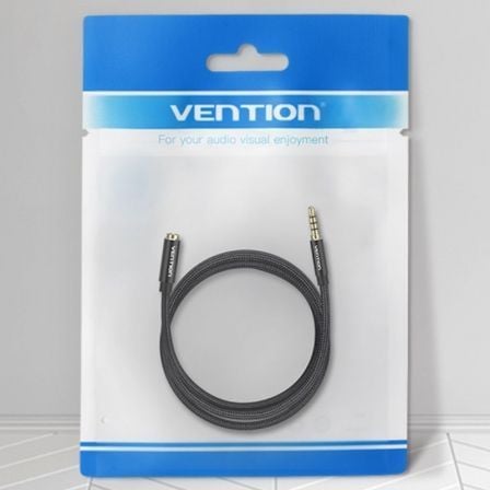 Cable estéreo vention bhcbi/ jack 3.5 macho - jack 3.5 hembra/ 3m/ negro