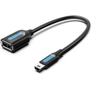 Cable usb 2.0 vention ccubb/ usb mini-b macho - usb hembra/ 480mbps/ 15cm/ negro
