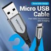 Cable usb 2.0 vention cochd/ usb macho - microusb macho/ 480mbps/ 50cm/ negro