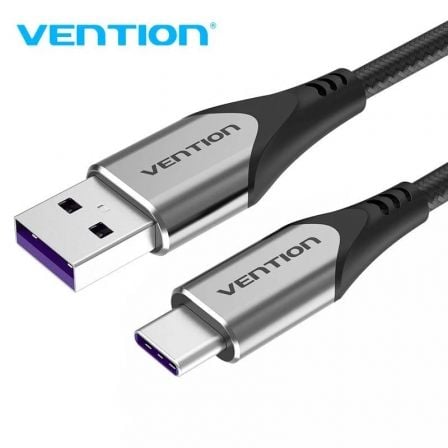 Cable usb 2.0 tipo-c vention cofhh/ usb tipo-c macho - usb macho/ hasta 100w/ 480mbps/ 2m/ gris