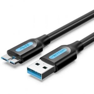 Cable usb 3.0 vention copbd/ usb macho - microusb macho/ hasta 10w/ 5gbps/ 50cm/ negro