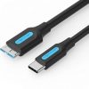 Cable usb 3.0 vention cqabd/ microusb macho - usb tipo-c macho/ 5gbps/ 50cm/ negro
