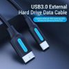 Cable usb 3.0 vention cqabd/ microusb macho - usb tipo-c macho/ 5gbps/ 50cm/ negro
