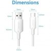 Cable USB 2.0 Tipo-C Vention CTQWH/ USB Tipo-C Macho - USB Macho/ Hasta 60W/ 480Mbps/ 2m/ Blanco