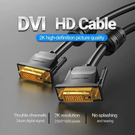Cable dvi vention eaabg/ dvi-d macho - dvi-d macho/ 1.5m/ negro