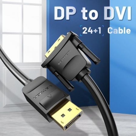 Cable conversor vention hafbg/ displayport macho - dvi macho/ 1.5m/ negro