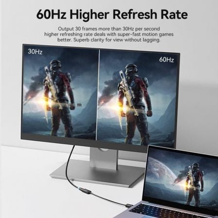 Cable conversor vention hbzbb/ displayport macho - hdmi 4k hembra/ 15cm/ negro