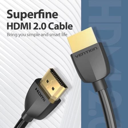 Cable hdmi 2.0 4k portatil vention aaibh/ hdmi macho - hdmi macho/ 2m/ negro