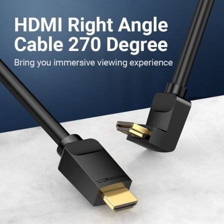 Cable hdmi 2.0 4k acodado vention aaqbh/ hdmi macho - hdmi macho/ 2m/ negro