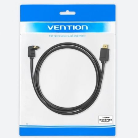 Cable hdmi 2.0 4k acodado vention aaqbh/ hdmi macho - hdmi macho/ 2m/ negro