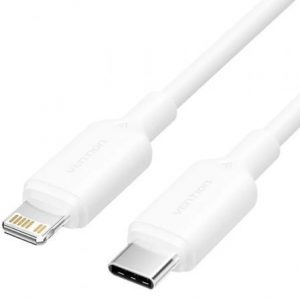 art_ven-cab-lakwh_1 Cable usb 2.0 tipo-c lightning vention lakwh/ usb tipo-c macho - lightning macho/ hasta 27w/ 480mbps/ 2m/ blanco