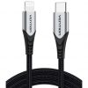 Cable USB 2.0 Tipo-C Lightning Vention TACHH/ USB Tipo-C Macho - Lightning Macho/ 480Mbps/ 2m/ Gris y Negro