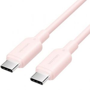 Cable usb 2.0 tipo-c 3a vention trcpf/ usb tipo-c macho - usb tipo-c macho/ hasta 60w/ 480mbps/ 1m/ rosa
