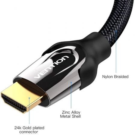 art_ven-cab-vaa-b05-b1500_4 Cable hdmi 2.0 4k vention vaa-b05-b1500/ hdmi macho - hdmi macho/ 15m/ negro