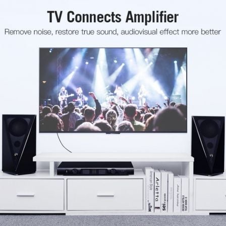 Cable estéreo vention vab-r06-b300/ 2x rca macho - 2x rca macho/ 3m/ negro