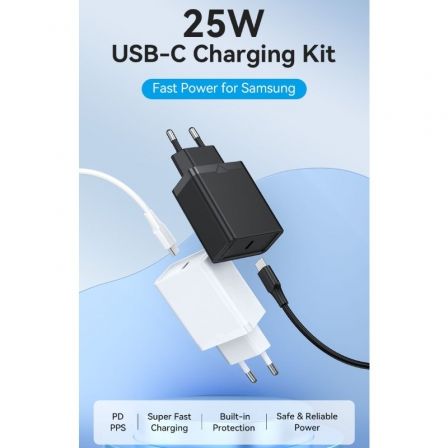 Cargador de pared vention fahwf-eu/ 1xusb tipo-c + 2x cable usb tipo-c/ 25w