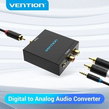 Convertidor de audio vention bdfb0/ entrada toslink y rca/ salida 2x rca