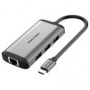 Docking usb tipo-c vention cnchb/ 1xhdmi 4k/ 3xusb/ 1xusb tipo-c pd/ 1xrj45/ gris