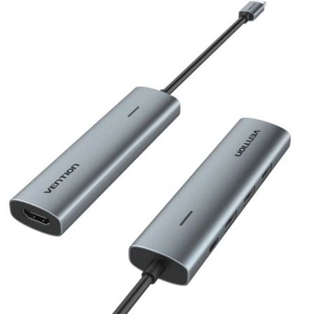 Docking usb tipo-c vention tgghb/ 3xusb/ 1xhdmi 4k/ 1xusb tipo-c pd