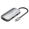 Docking usb tipo-c vention toahb/ 1xhdmi 4k/ 1xvga/ 1xusb/ 1xusb tipo-c pd/ gris