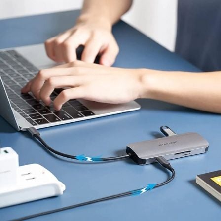 Docking usb tipo-c vention tojhb/ 1xhdmi 4k/ 3xusb/ 1xusb tipo-c/ 1xlector tarjetas/ gris