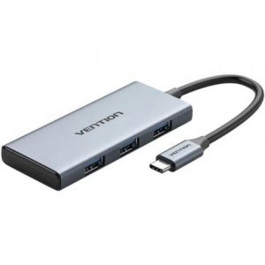 Docking usb tipo-c vention toohb/ 1xhdmi 4k/ 3xusb/ 1xlector tarjetas/ gris