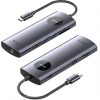 Docking USB Tipo-C Vention TQVHB/ 2xHDMI 4K/ 3xUSB/ 1xRJ45/ 1xLector de Tarjetas/ 1xUSB Tipo-C PD/ Gris