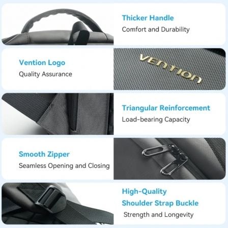 Mochila vention krnb0 para portátiles hasta 15.6"/ 23l/ gris oscuro