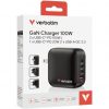 Cargador de pared universal gan para viaje verbatim mini gan wall charger/ 3xusb tipo-c/ 1xusb/ 100w