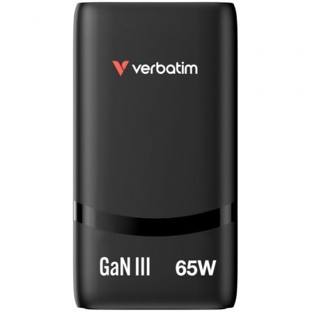 Cargador de pared gan verbatim fold 'n' go/ 2xusb tipo-c/ 65w