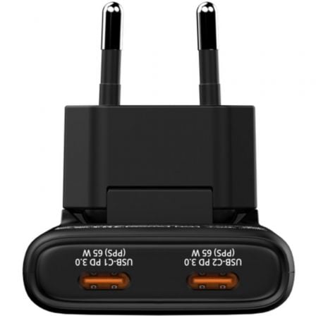 Cargador de pared gan verbatim fold 'n' go/ 2xusb tipo-c/ 65w