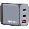 Cargador de Pared Universal GaN para Viaje Verbatim GNC-65/ 2xUSB Tipo-C/ 1xUSB/ 65W