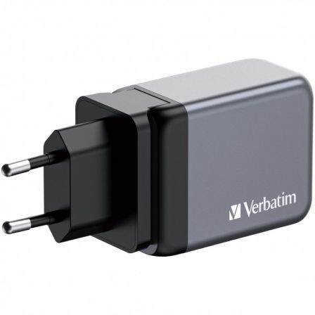 Cargador de Pared Universal GaN para Viaje Verbatim GNC-65/ 2xUSB Tipo-C/ 1xUSB/ 65W