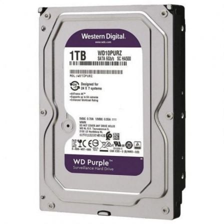 Disco duro western digital wd purple surveillance 1tb/ 3.5"/ sata iii/ 64mb