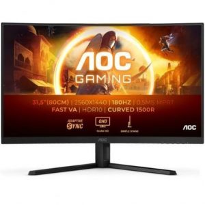 Monitor gaming curvo aoc cq32g4ve 31.5"/ qhd/ 0.5ms/ 180hz/ va/ negro