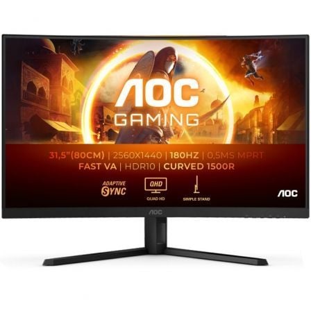 art_aoc-m-cq32g4ve_1 Monitor gaming curvo aoc cq32g4ve 31.5"/ qhd/ 0.5ms/ 180hz/ va/ negro