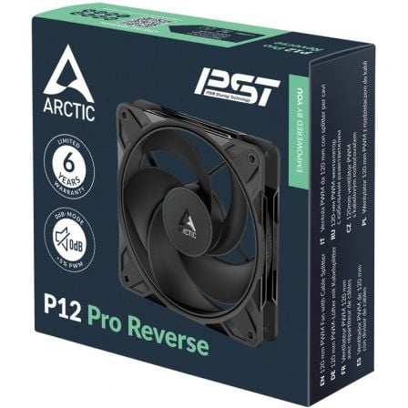 Ventilador arctic p12 pro reverse/ 12cm/ negro