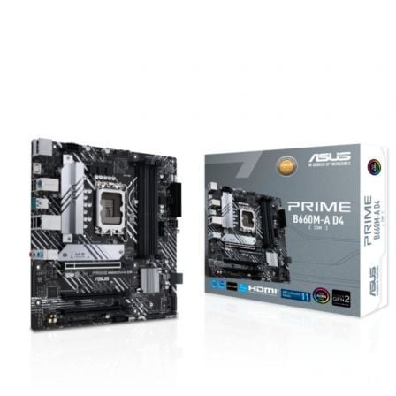 Placa base asus prime b660m-a d4-csm/ socket 1700/ ddr4/ pcie 4.0/ micro atx