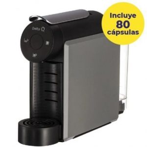Cafetera de cápsulas delta mini qool/ gris + 80 cápsulas qalidus