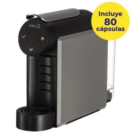 Cafetera de cápsulas delta mini qool/ gris + 80 cápsulas qalidus