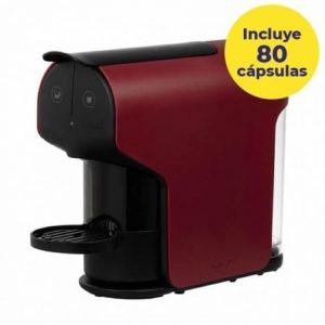 Cafetera de cápsulas delta quick/ roja + 80 cápsulas café qalidus