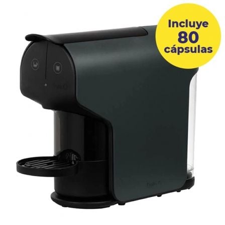 Cafetera de cápsulas delta quick/ negra + 80 cápsulas café qalidus