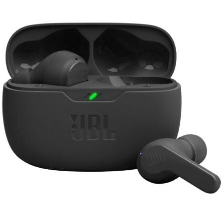 Auriculares bluetooth jbl wave beam con estuche de carga/ autonomía 8h/ negros