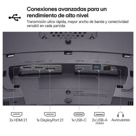 Monitor gaming curvo lg ultrafine 45gx950a-b 45"/ 5k2k/ 0.03ms/ 330hz/ oled/ multimedia/ regulable en altura/ negro