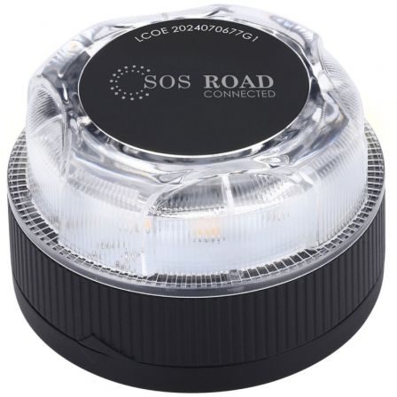 art_sosr-luz-connected-v16-g_2 Luz baliza de emergencia para coche sos road connected el2024 v16/ homologada/ base imantada/ geolocalizable/ funciona a pilas