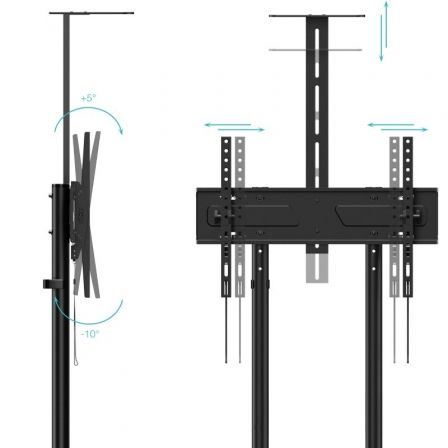 Soporte de suelo inclinable con ruedas tooq nefertiti fs1151m-b para tv de 37-70"/ hasta 70kg