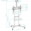 Soporte de suelo inclinable con ruedas tooq nefertiti fs1151m-b para tv de 37-70"/ hasta 70kg